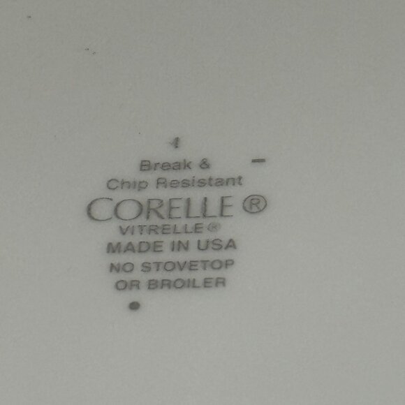 Corelle Vitrelle Made in USA White Red Striped Cafe Red 6.75” Round Bread Plates - Picture 3 of 4